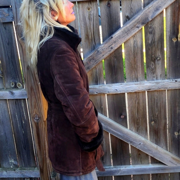 WILSONS Leather Suede Belted Coat - S (EUC) - Picture 3 of 15